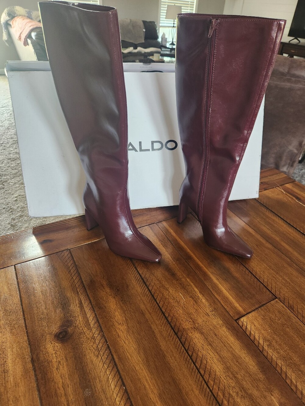 ALDO Burgundy Over-the-Knee Pointed Toe Boots